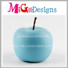 New Design Elegant Blue Apple Decoration Ceramic Piggy Banks